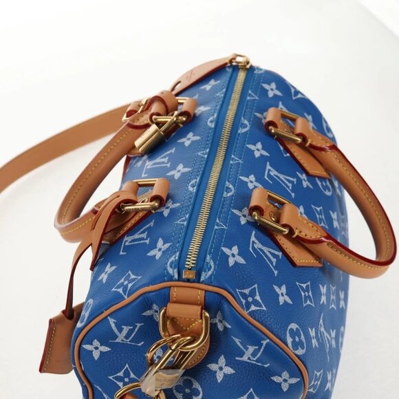 LOUIS VUITTON Monogram Speedy P9 Bandouliere 25 Bag Blue M24424 LV Auth 139046SM - Picture 7 of 15